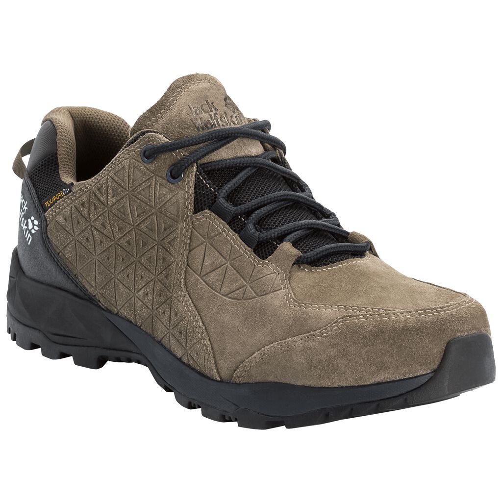 Jack Wolfskin CASCADE HIKE LT TEXAPORE LOW Chaussures Homme Kaki/Noir - RDBSNFC-79